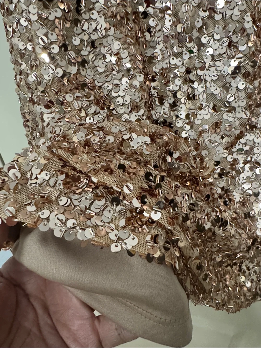 Ava & Viv Rose Gold Sequin Midi Skirt 1X
